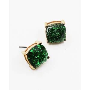 NEW WHITE LABEL women's glitter studs earrings in green